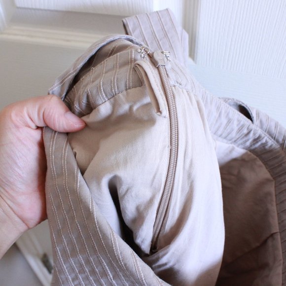 Alexander McQueen Taupe Stripe Bow Pencil Skirt S/S 2006 Collection - Picture 7 of 15